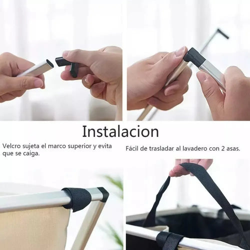 Cesto Organizador de Ropa Plegable - 3 Secciones