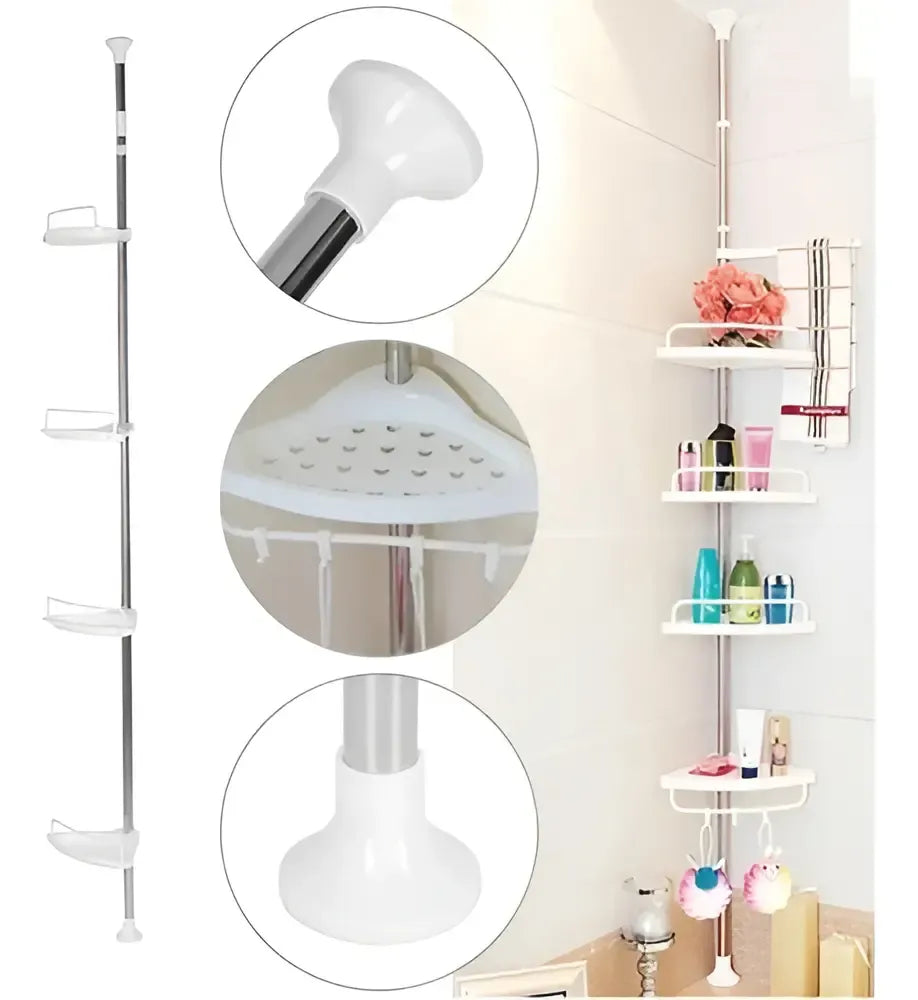 Esquinero Organizador de Baño Telescópico - 4 Niveles