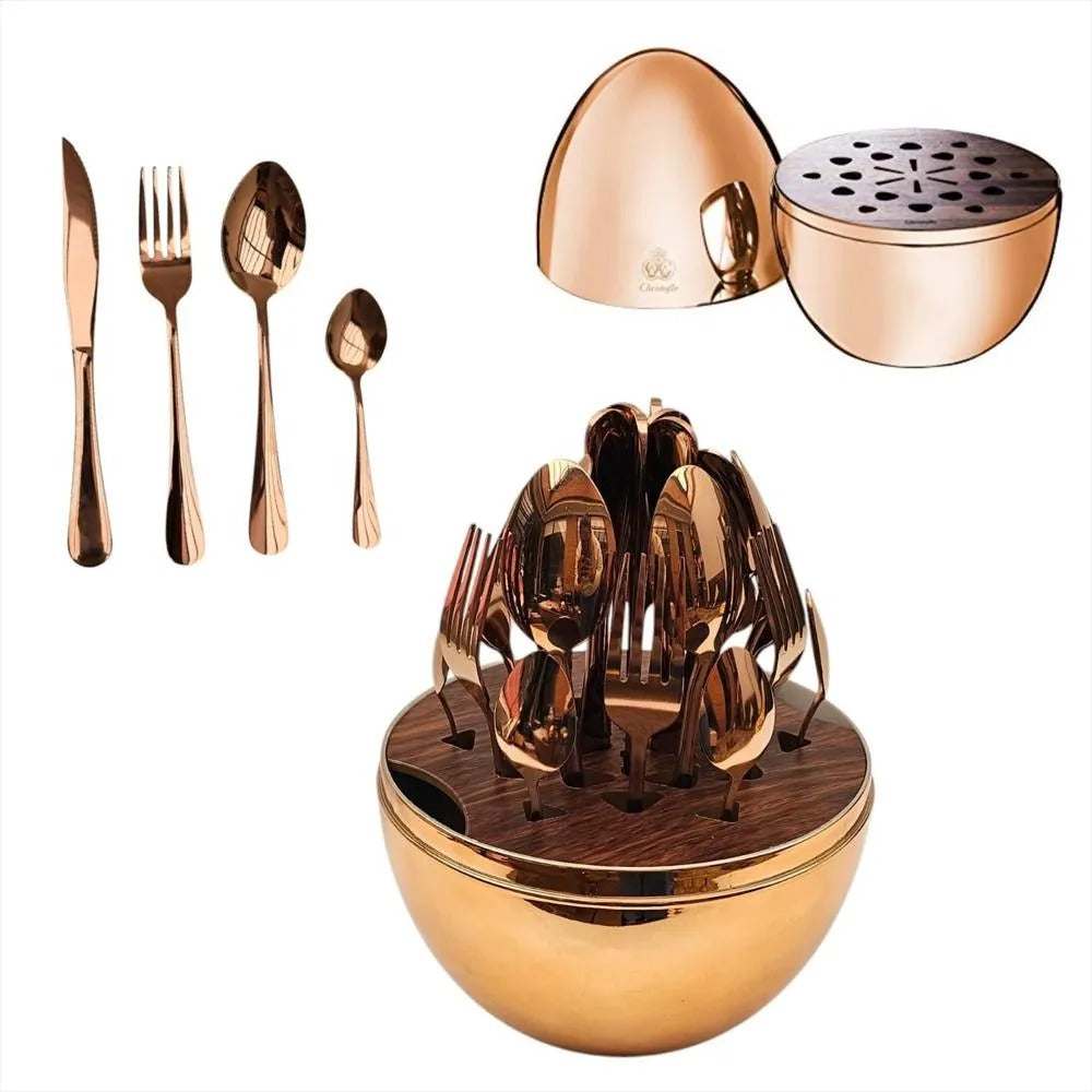 Set De Cubiertos Huevo 24Pzs