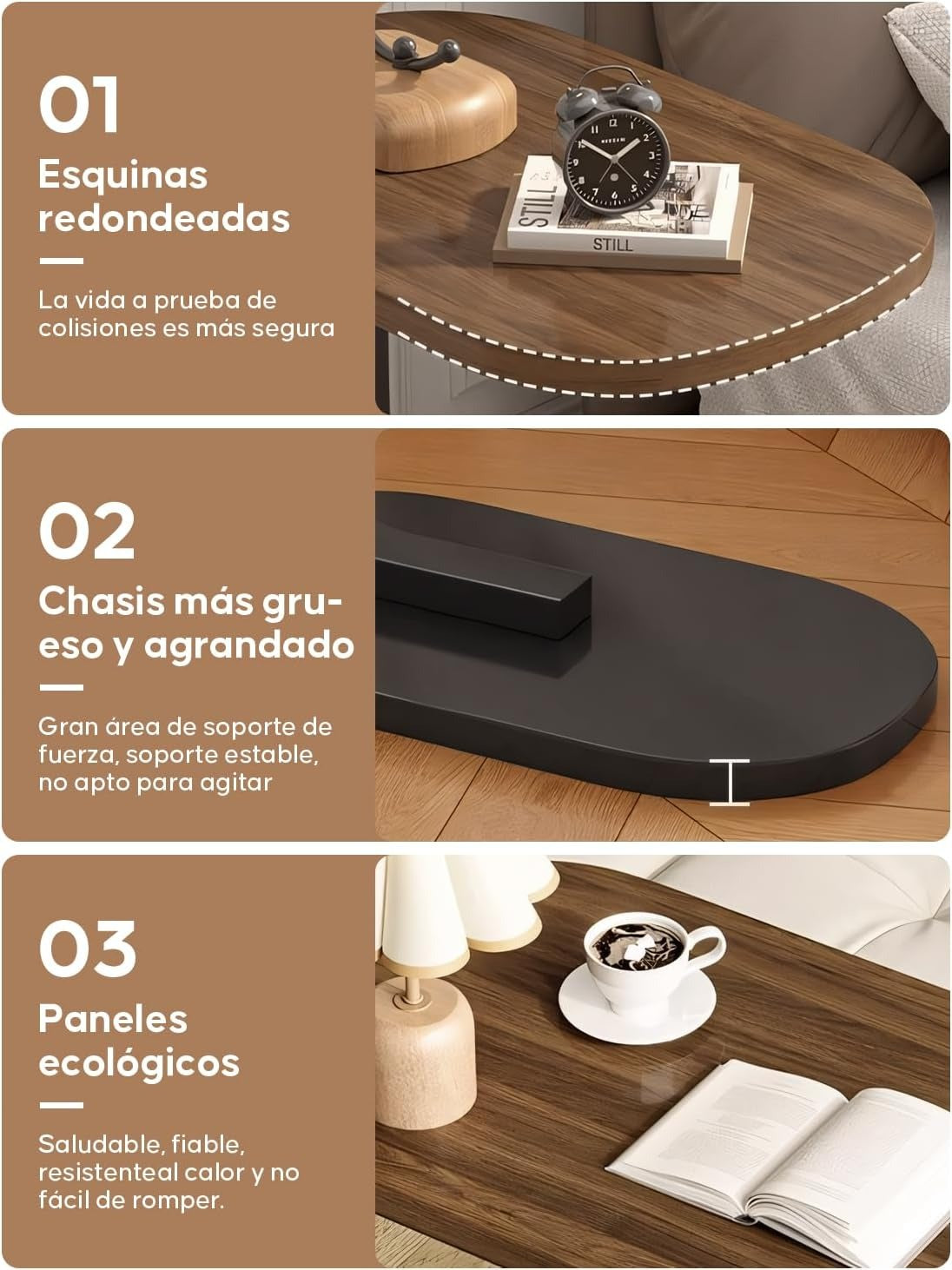 Mesa Auxiliar Lateral en Forma de "C" para Sofá y Cama