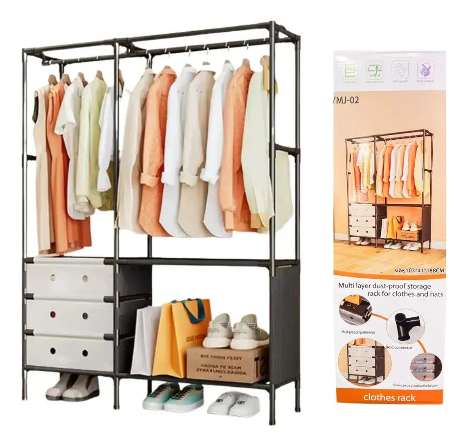 Organizador de Ropa Multifuncional Tipo Clóset de 2 Cuerpos