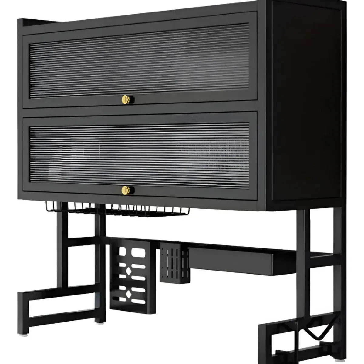 Organizador y Escurridor de Platos con Tapa Doble en Acero Inoxidable