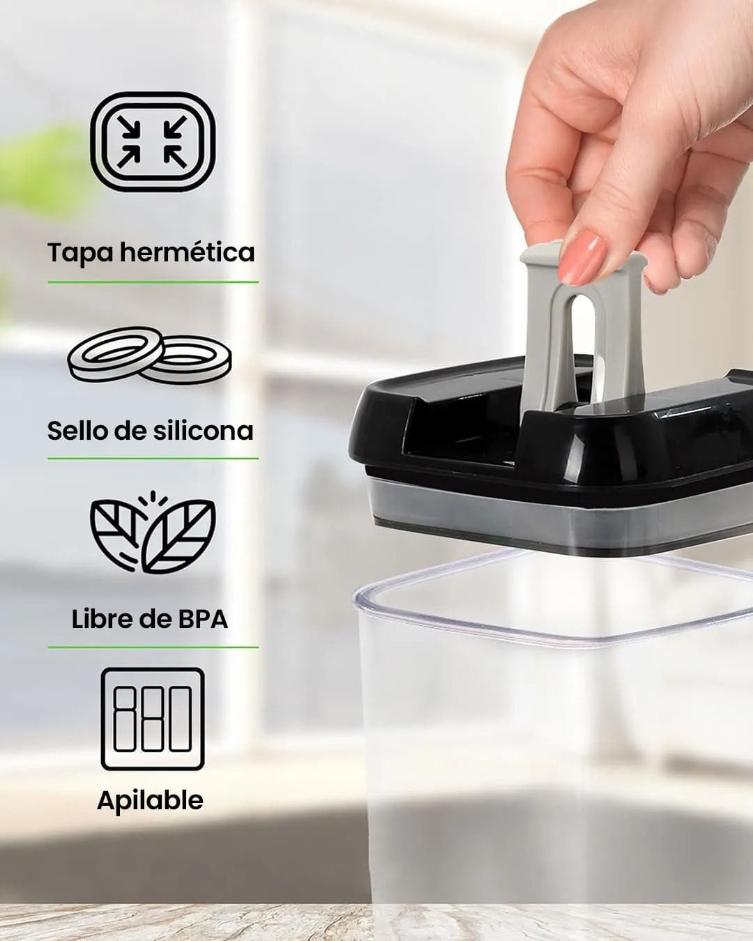 Set de 7 Contenedores Herméticos para Alimentos