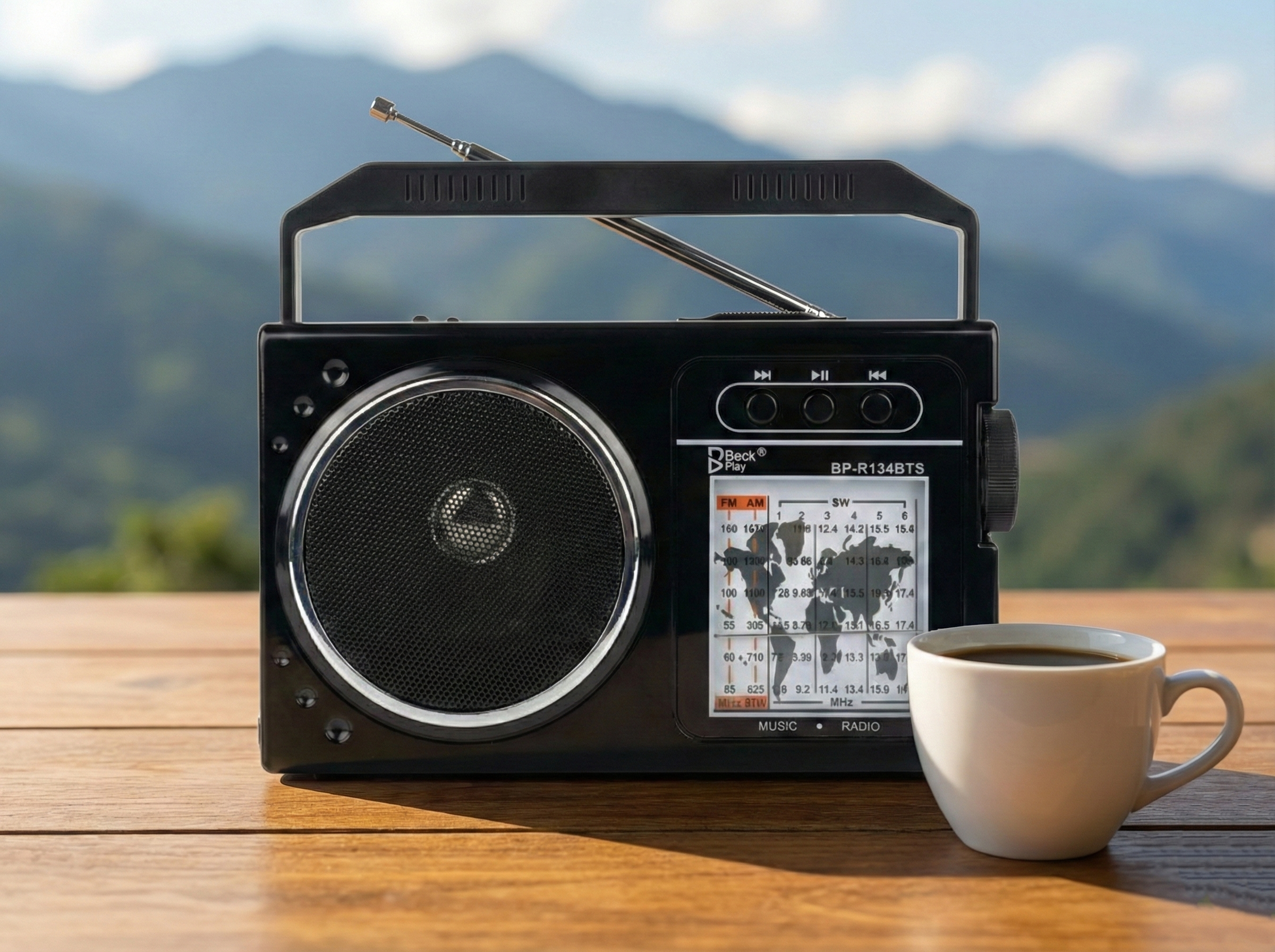 Radio Portátil con Doble Panel Solar y Bluetooth