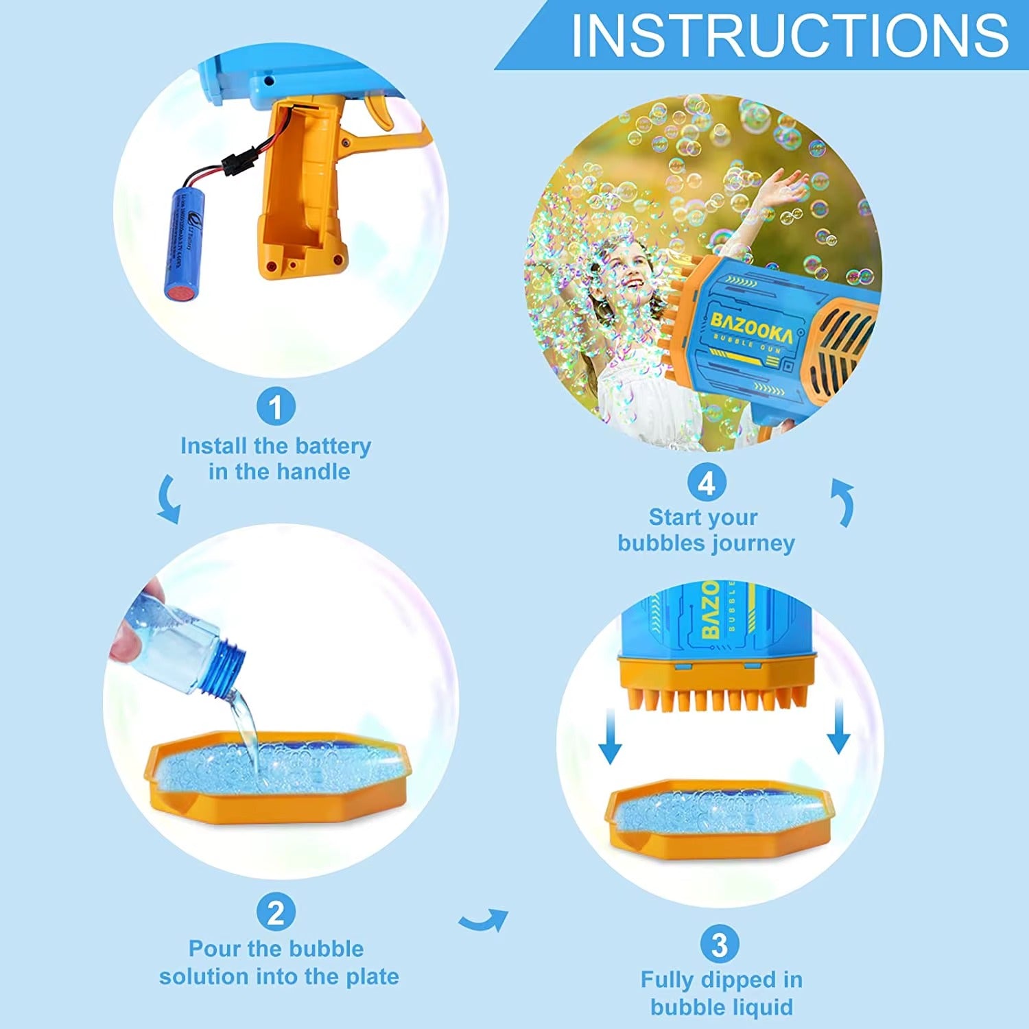 Máquina De Burbujas Bazooka De 69 Hoyos