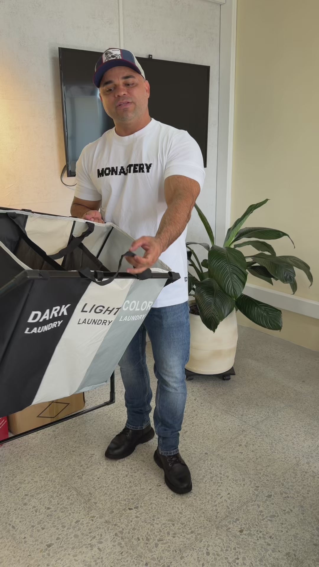 Cesto Organizador de Ropa Plegable - 3 Secciones