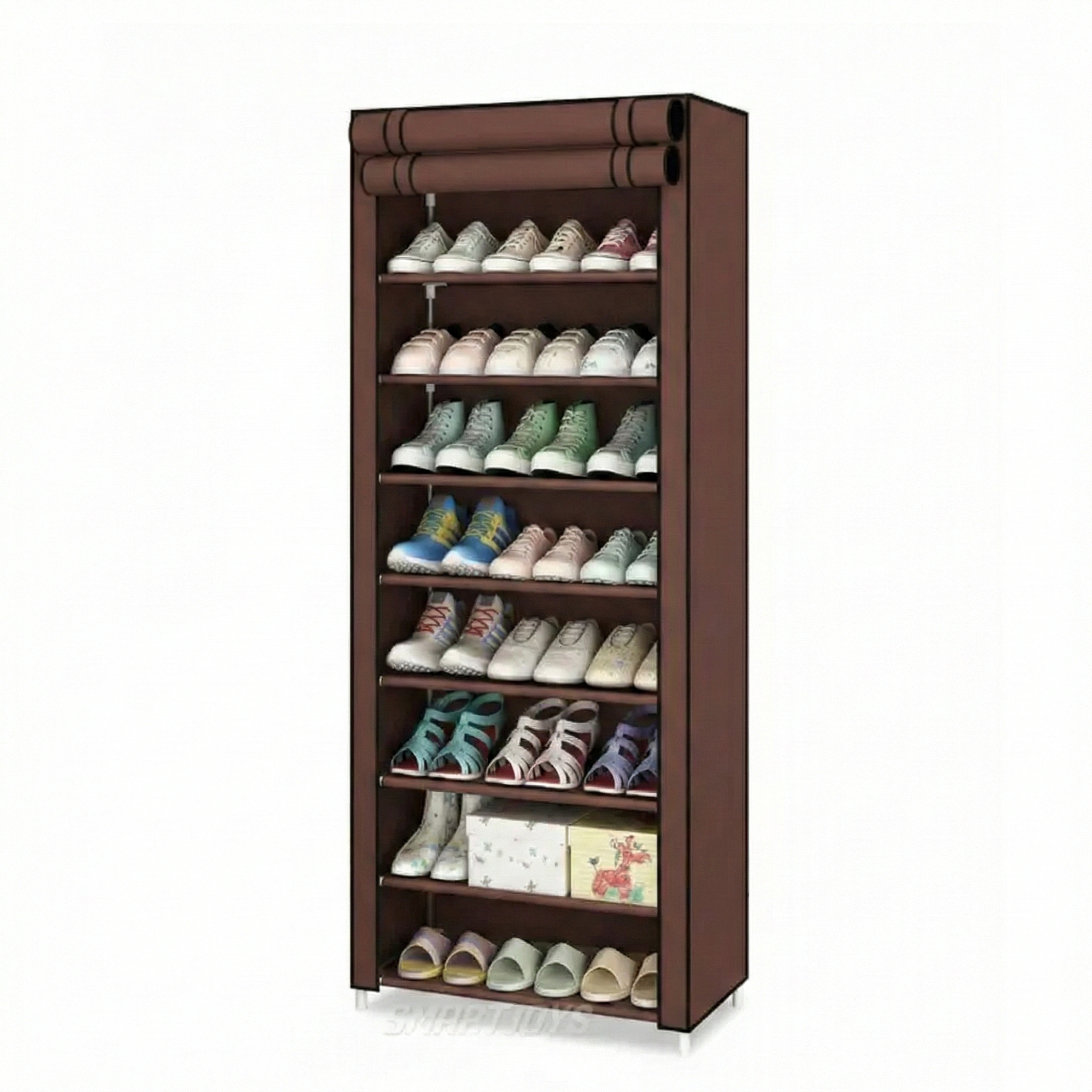 Organizador de Zapatos en Tela 9 Niveles con Cremallera